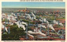 Postcard OK Oklahoma City North Capitol Oil Field Air View 1936 Vintage PC H8109 picture