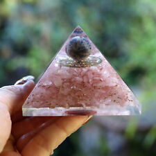 Rose Quartz & Sodalite Sphere Orgone Pyramid XL 75mm 3 Inch EMF & 5G Protection picture