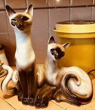 Vintage Lane & Company California Siamese Cat Porcelain TV Lamp - 1950’s picture