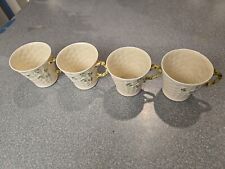 4 qty Belleek Ireland Shamrock Basket Weave Coffee/Tea Cup MINT picture