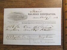 Antique Ephemera Illus Billhead 1862 Maine Railroad Corporation Boston MA picture