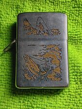 Vintage 1964 Zippo Lighter Pat 2517191 Fly Fishing Jumping Fish Salmon  picture