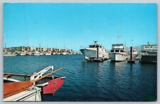 MARINA DEL REY, California CA ~ Boats PLEASURE CRAFT at Anchor c1940s  Postcard picture