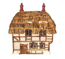 Dept 56 Dickens Village Cottage Thatched Roof Lighted Bldg Rare Collectible 1985 picture