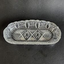 Antique L.E. Smith Relish Tray Quintec Heritage Cut Crystal Celery Dish EAPG 10