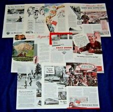 Lot of 12 Ads~ MILWAUKEE ROAD Railroad RR 1929-1951 Olympian Hiawatha, some WWII picture