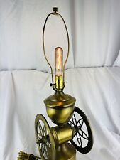ATQ Brass Coffee Grinder Mill DOUBLE WHEEL TABLE LAMP LIGHT - WORKS picture