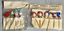 Vintage Lot Spun Head Cotton Pixie Party Toppers Cake Topper Cocktail Snacks picture