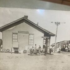 RPPC Lyndonville NY Railroad Depot American Express Orleans County 1909 picture