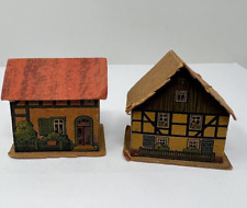 Antique German Putz Cardboard Mini Houses Germany Vintage picture