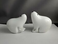 Pair Of Murano Hand Blown Glass Polar Bears Italy picture