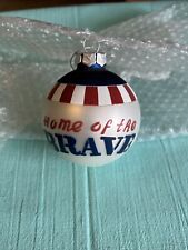 USA Home Of The Brave Hanging Glass Christmas Ornament picture