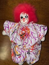 Vintage Q-Tee Clown - 8” -  Sand Filled Body - With Pink Hair picture