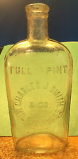 antique bottles pre 1900 strap sided flasks picture