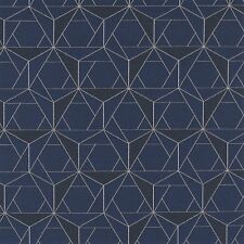 HBF Textiles Folded lines navy and royal blue Upholstery Fabric Elodie Blanchard picture