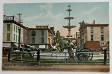 ca 1900s PA Postcard Chambersburg Fountain & Soldiers Monument Miller's Pharmacy picture