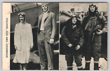 Charles Lindbergh & Wife - Aviation - Scarce Postcard -c1928 picture