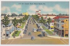 Lincoln Road, Miami Beach, FL Vintage Miami Postcard Linen Curteich Art Deco picture