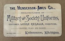 Antique 1893 Henderson Ames Trade Card Military Uniforms Chicago World’s Fair picture