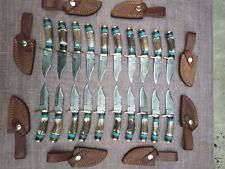 Lot of 20 HANDMADE DAMASCUS STEEL SKINNER HUNTING KNIVES 6inch picture