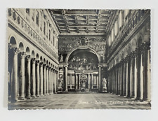 RPPC Interior of St. Paul's Basilica Rome Italy Real Photo Postcard picture