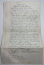 Handwriting 1867 Civil War Military Pension Cert 18Th Connecticut Volunteer Reg picture
