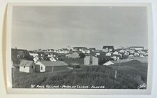 St. Paul Village Pribilof Island, Alaska Vintage Black & White Photo Postcard picture