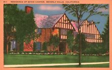 Postcard CA Beverly Hills Residence of Eddie Cantor Linen Vintage PC f5392 picture