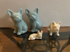 2 Miniature Vintage Porcelain French Bulldog Figurines & Salt And Pepper Shakers picture