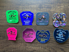 Surf City NJ Lot of 8 Beach badges | Long Beach Island | 2004-2015  Description picture