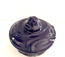 Estee Lauder Youth Dew Powder Container Cobalt Blue Ceramic  Vintage 6