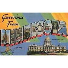 Greeting from Minnesota Linen Postcard 2T5-481 picture