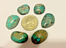 Nice Lot of 6  Kingman Turquoise Cabs,  polished and backed, ready to set. picture