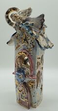Blue Sky Corp 2001 Angel House Ceramic Tea Light Holder Heather Goldmine AS-IS picture