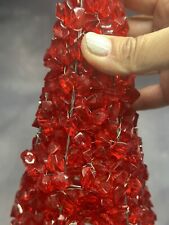 Vintage Red Lucite Acrylic Beads & Wire Tree Handmade Incredible picture