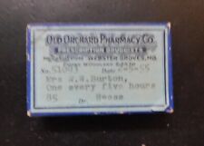  VINTAGE Prescription Cardboard Pill Box OLD ORCHARD PHARMACY WEBSTER GROVES, MO picture