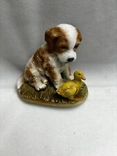 Homco Ceramic Cocker Spaniel Puppy With Duckling Vintage Spring Easter Decor picture