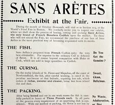 Sans Aretes Cod Fish 1894 Advertisement Victorian World's Food Fair ADBN1qq picture