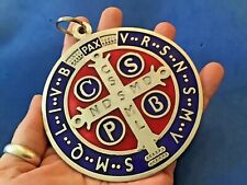 Huge St BENEDICT Medal Protection Excorism's Saint Medal 4” Enamel Wall Medal picture