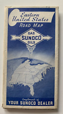 Vintage 1938 Sunoco Gas Oil Co Highway Road Map Eastern US United States picture