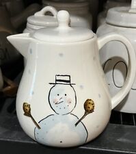 Snowman Teapot Stamped M Magenta 