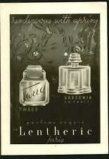 LENTHERIC Tweed & Gardenia de Tahiti 1930's Large Original Magazine Ad Q01 picture