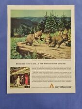 1963 Vintage Print Ad WEYERHAEUSER Tree Farm Animals Play picture