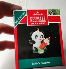 Hallmark vintage Keepsake ornaments 1990s panda surprise miniature picture