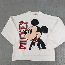 VINTAGE Disney Sweater Mens Extra Large White Pullover Mickey Mouse XL USA AOP picture