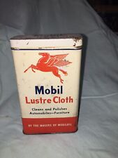 Vintage Mobil Socony-Vacuum Lustre Cloth Can Empty VGC with Authentic Patina picture