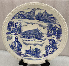Historic Saint Augustine Florida collector's plate blue & white 10.25