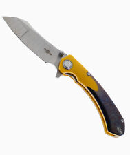 TwoSun Jelly-Jerry Flipper Pocket Knife Yellow G10 and Colored Ti Handle 14C28N  picture