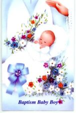 BAPTISM BABY BOY - FOR THE BABY - Laminated  Holy Cards.  QUANTITY 25 CARDS picture