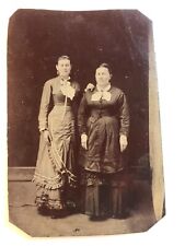 Two Lovely Women, Elaborate Attire, Tintype Photo, c1870, #2394 picture